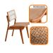 Conjunto com 2 Cadeiras Lea Premium Linho Palha e Imbuia