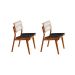 Conjunto com 2 Cadeiras Lea Premium Linho Preto e Imbuia