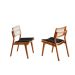 Conjunto com 2 Cadeiras Lea Premium Linho Preto e Imbuia