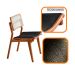 Conjunto com 2 Cadeiras Lea Premium Linho Preto e Imbuia