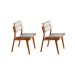 Conjunto com 2 Cadeiras Lea Premium Linho Quartzo e Imbuia