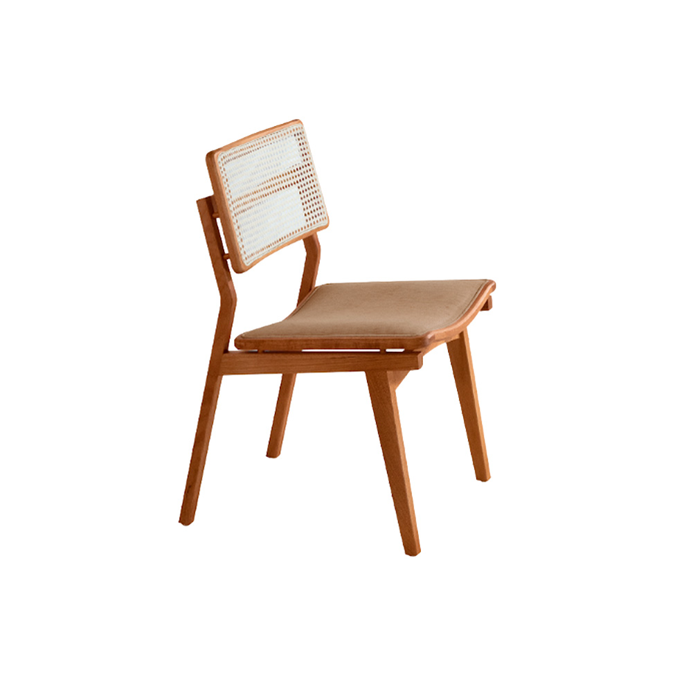Conjunto com 2 Cadeiras Lea Premium Linho Turim e Imbuia