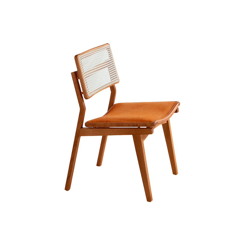 Conjunto com 2 Cadeiras Lea Premium Revestimento Sintético Caramelo e Imbuia