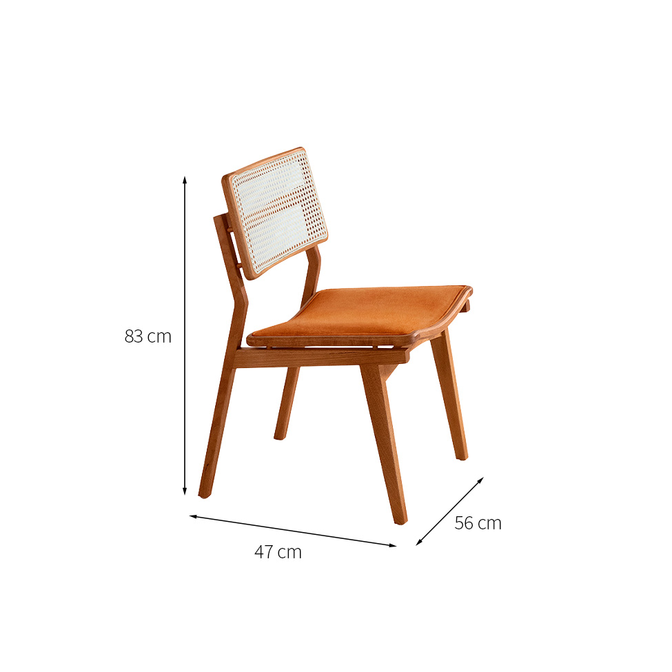 Conjunto com 2 Cadeiras Lea Premium Revestimento Sintético Caramelo e Imbuia