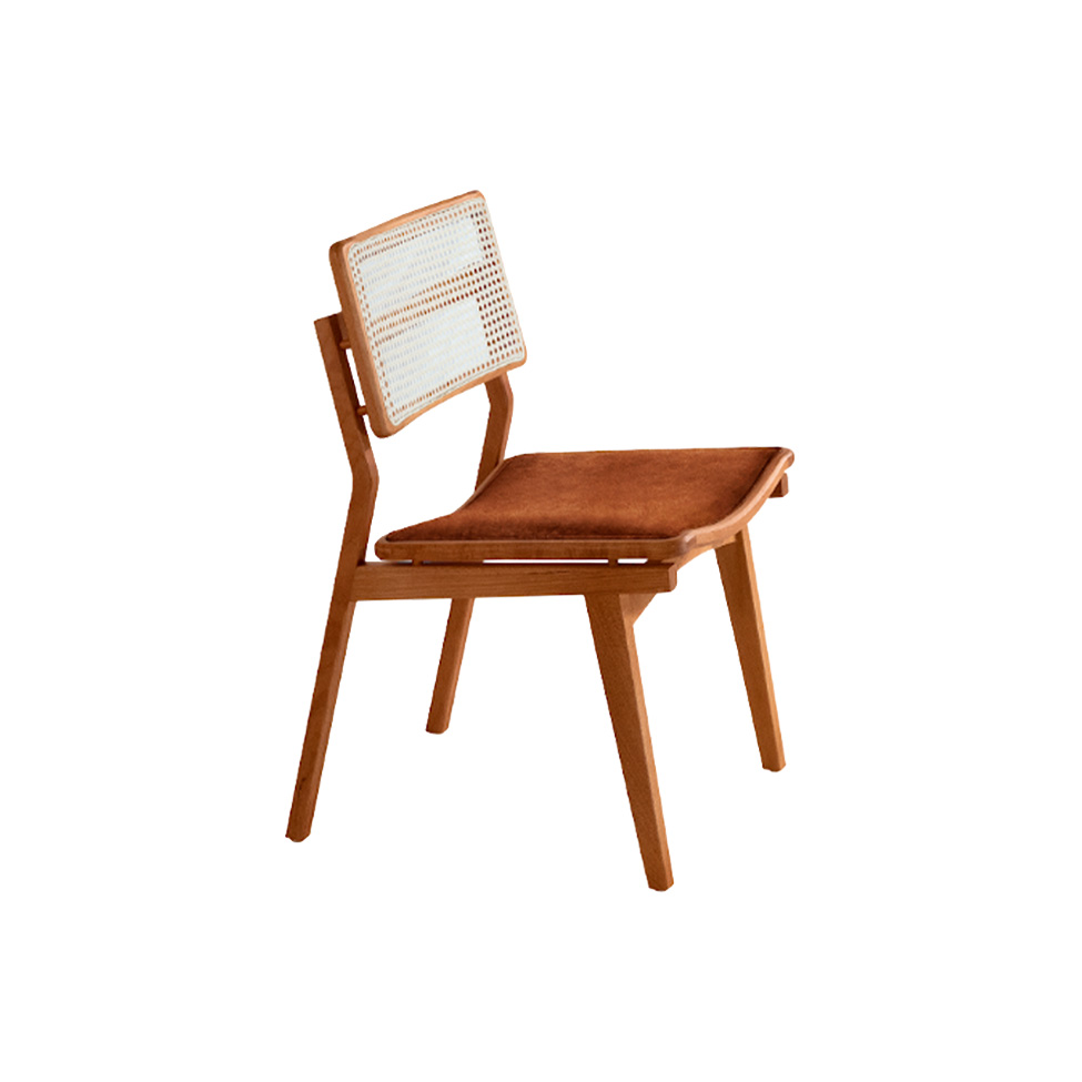 Conjunto com 2 Cadeiras Lea Premium Revestimento Sintético Puce e Imbuia