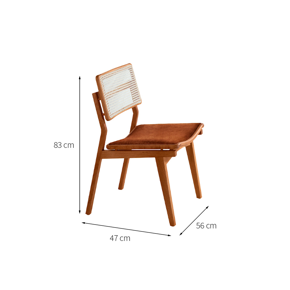 Conjunto com 2 Cadeiras Lea Premium Revestimento Sintético Puce e Imbuia