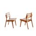 Conjunto com 2 Cadeiras Lea Premium Veludo Bege e Imbuia