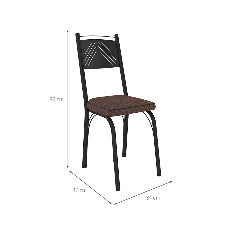 Conjunto com 2 Cadeiras Leslie Revestimento Sintético Cacau e Preto