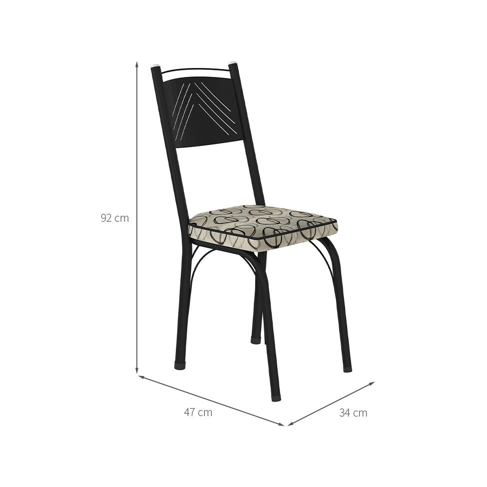 Conjunto com 2 Cadeiras Leslie Revestimento Sintético Cedro e Preto