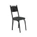 Conjunto com 2 Cadeiras Leslie Revestimento Sintético Silver e Preto