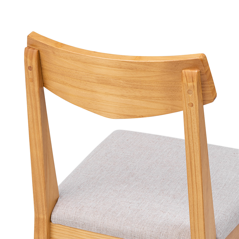 Conjunto com 2 Cadeiras Loop Linho Cinza e Amêndoa