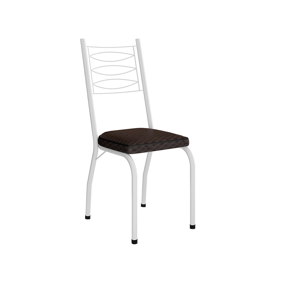 Conjunto com 2 Cadeiras Ludi Cacau e Branco