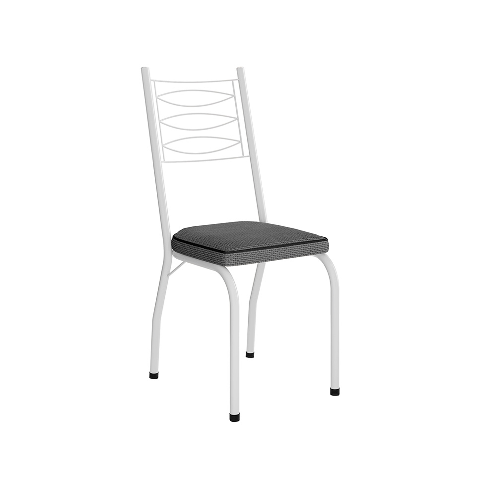 Conjunto com 2 Cadeiras Ludi Platina e Branco
