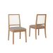 Conjunto com 2 Cadeiras Marcela Linho Bege e Madeira