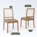 Conjunto com 2 Cadeiras Marcela Linho Bege e Madeira