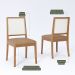 Conjunto com 2 Cadeiras Marcela Linho Kaki e Madeira