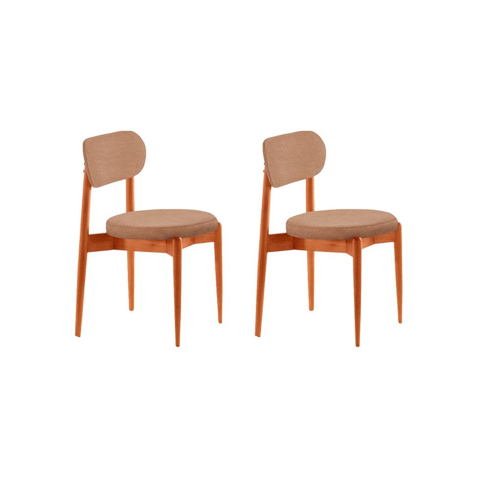 Conjunto com 2 Cadeiras Miami Soft Linho Atacama e Imbuia