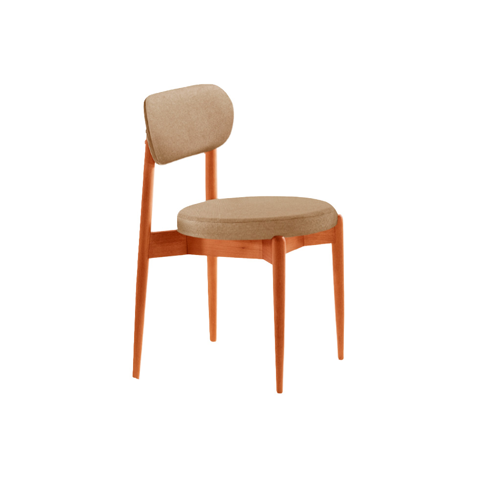 Conjunto com 2 Cadeiras Miami Soft Linho Âmbar e Imbuia