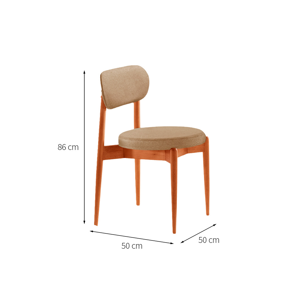 Conjunto com 2 Cadeiras Miami Soft Linho Âmbar e Imbuia