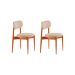Conjunto com 2 Cadeiras Miami Soft Linho Off White e Imbuia