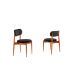 Conjunto com 2 Cadeiras Miami Soft Linho Preto e Imbuia