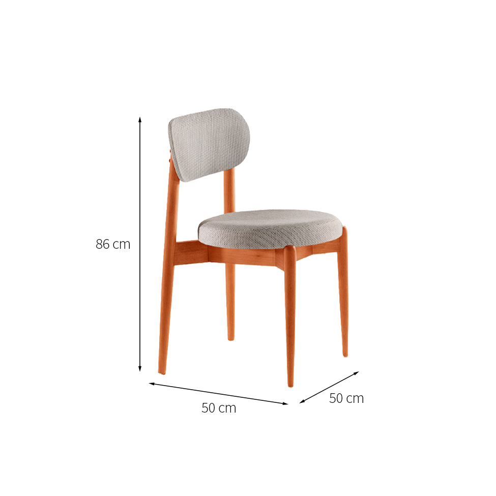 Conjunto com 2 Cadeiras Miami Soft Linho Quartzo e Imbuia