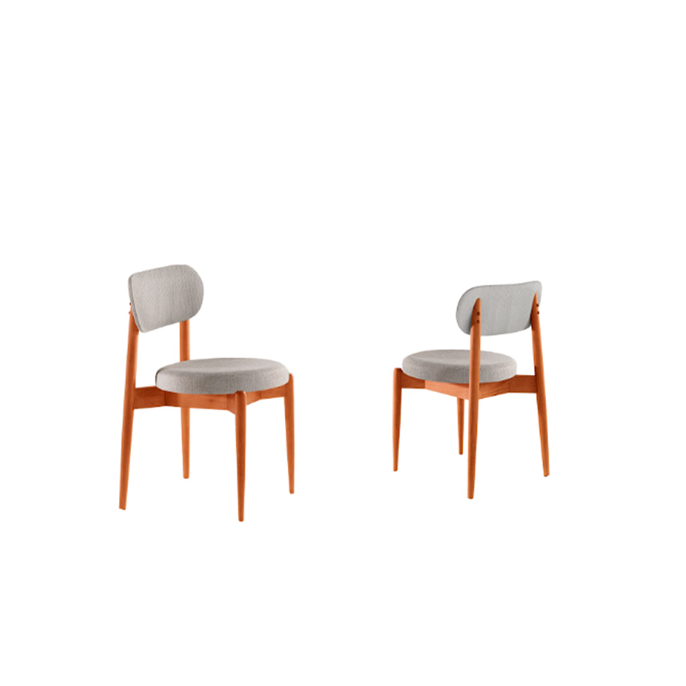 Conjunto com 2 Cadeiras Miami Soft Linho Quartzo e Imbuia