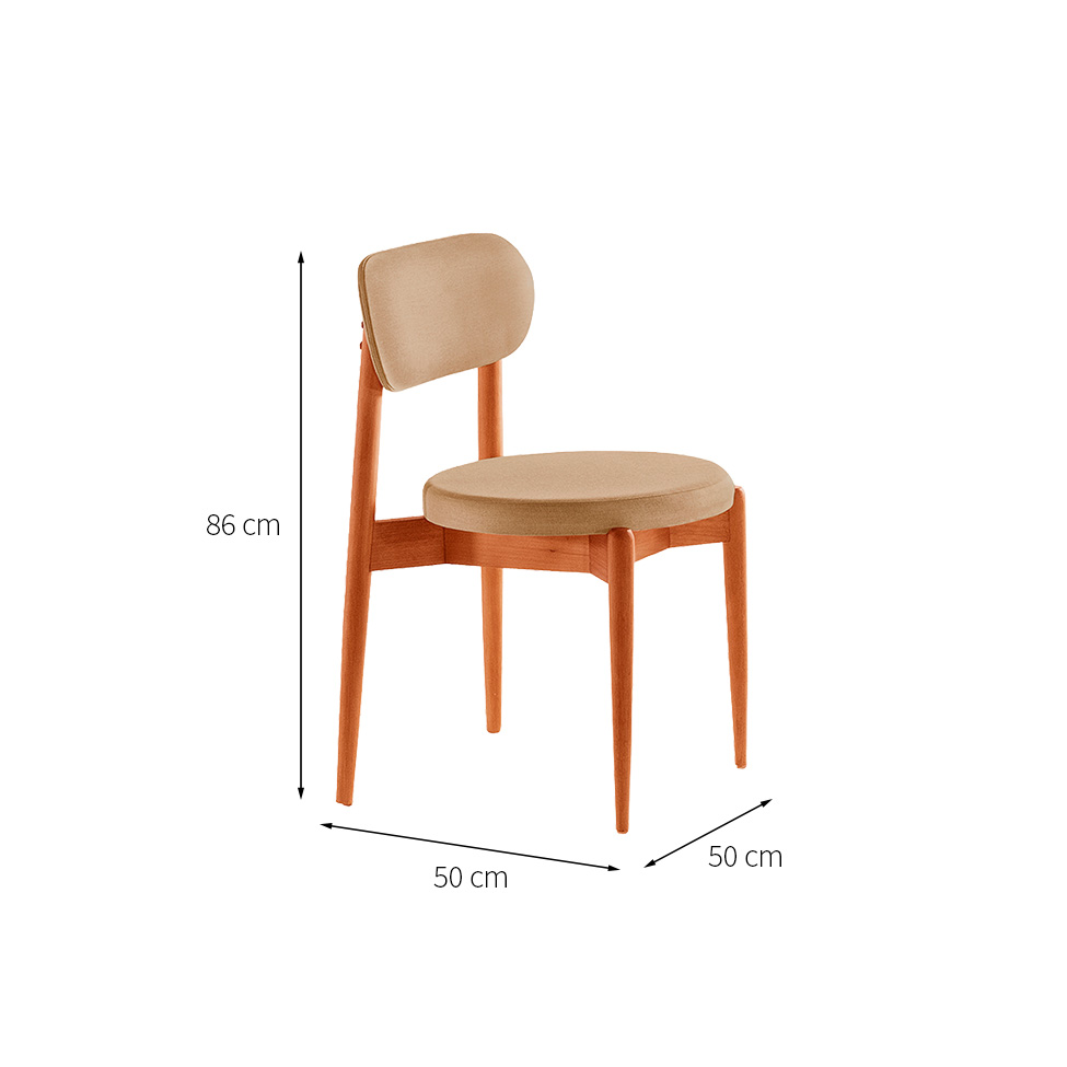Conjunto com 2 Cadeiras Miami Soft Linho Turim e Imbuia