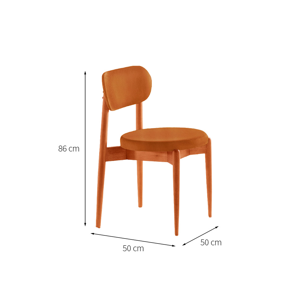 Conjunto com 2 Cadeiras Miami Soft Revestimento Sintético Caramelo e Imbuia