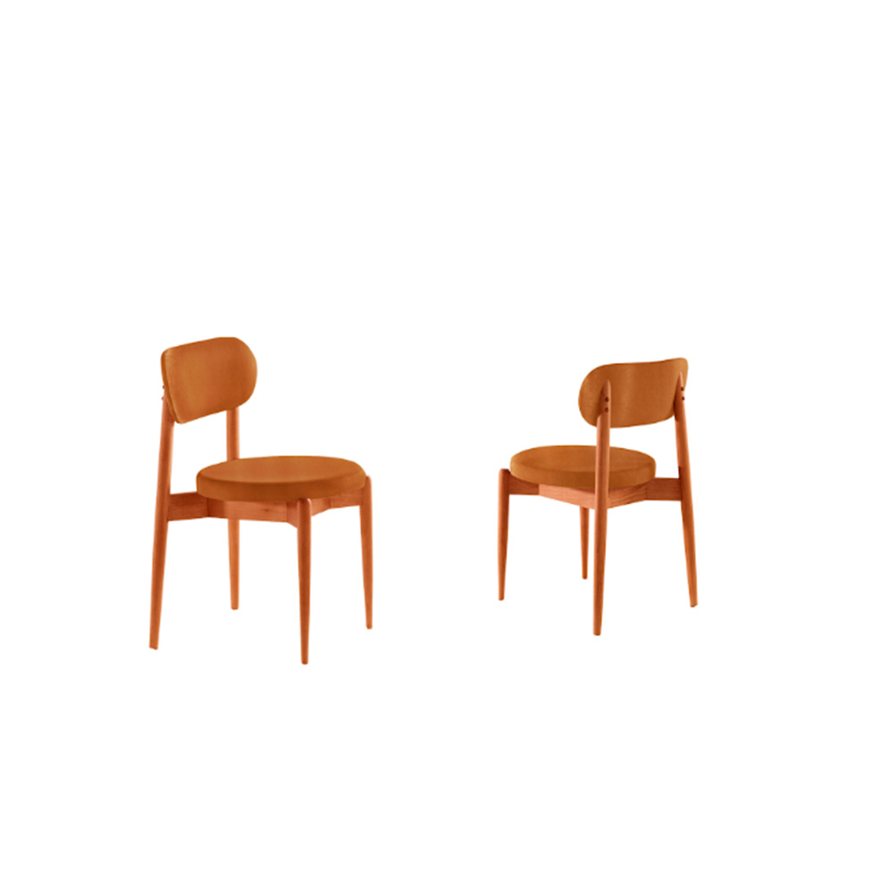 Conjunto com 2 Cadeiras Miami Soft Revestimento Sintético Caramelo e Imbuia