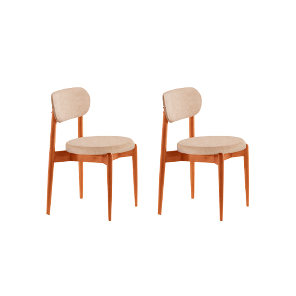 Conjunto com 2 Cadeiras Miami Soft Revestimento Sintético Milano e Imbuia