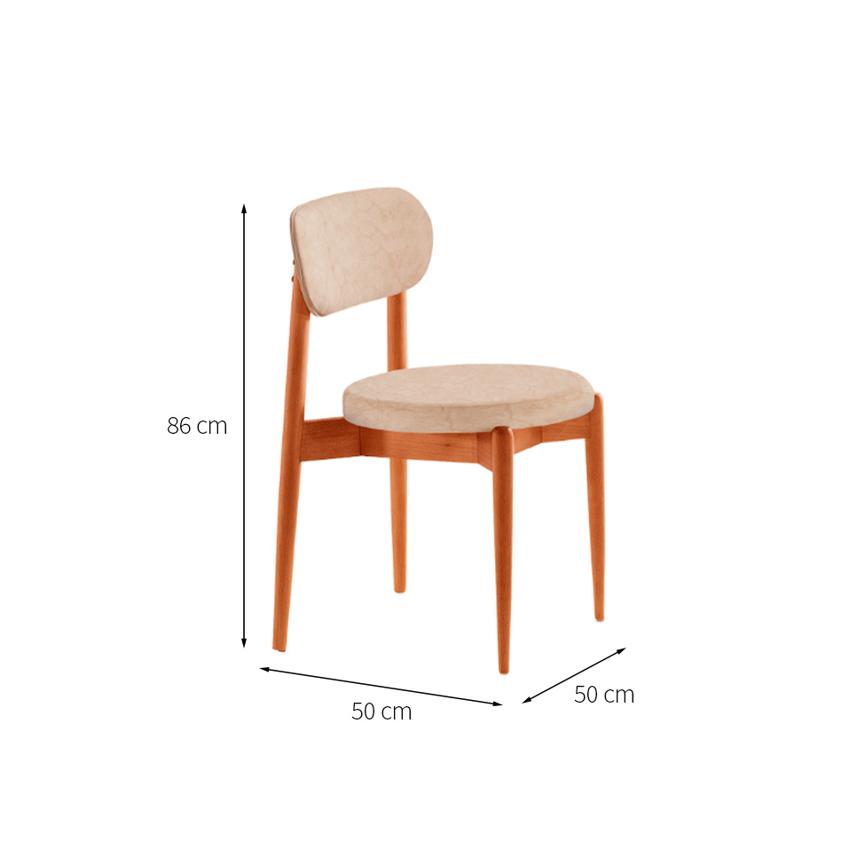 Conjunto com 2 Cadeiras Miami Soft Revestimento Sintético Milano e Imbuia