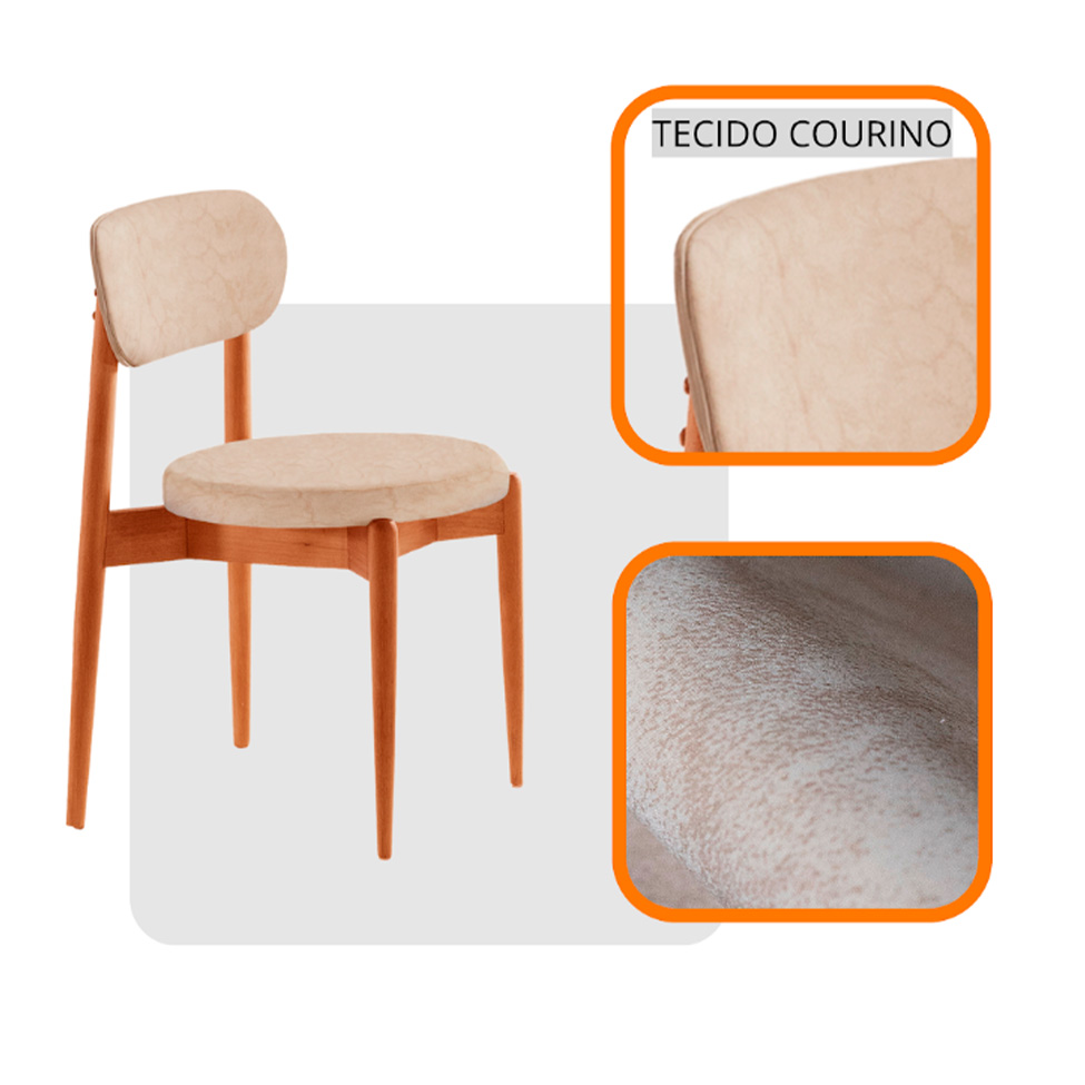Conjunto com 2 Cadeiras Miami Soft Revestimento Sintético Milano e Imbuia