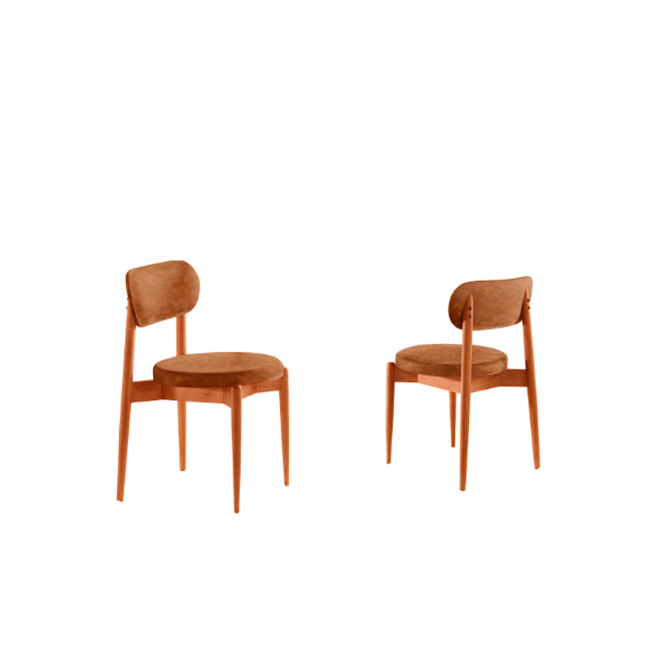 Conjunto com 2 Cadeiras Miami Soft Revestimento Sintético Puce e Imbuia
