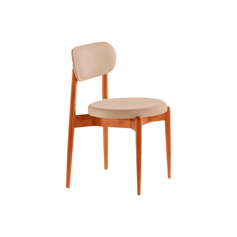 Conjunto com 2 Cadeiras Miami Soft Veludo Bege e Imbuia