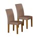 Conjunto com 2 Cadeiras Napoli 100% MDF Veludo Marrom e Freijó