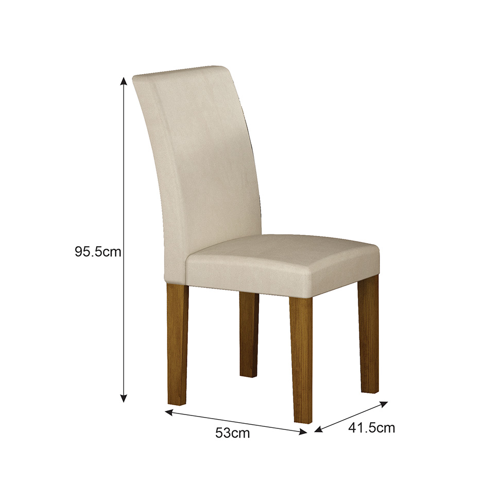Conjunto com 2 Cadeiras Napoli 100% MDF Veludo Palha e Freijó