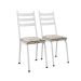 Conjunto com 2 Cadeiras New Revestimento Sintético Cedro e Branco