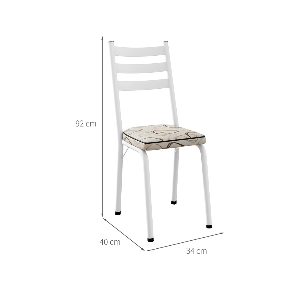 Conjunto com 2 Cadeiras New Revestimento Sintético Cedro e Branco