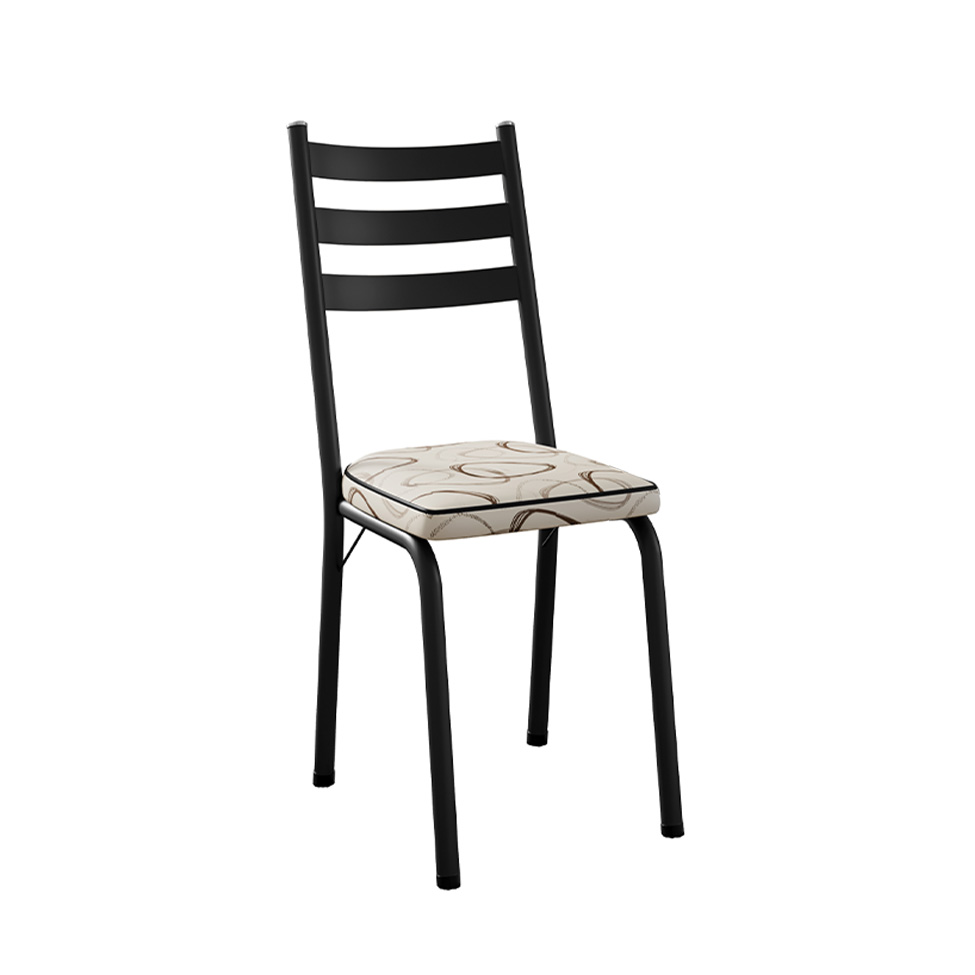 Conjunto com 2 Cadeiras New Revestimento Sintético Cedro e Preto