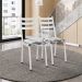 Conjunto com 2 Cadeiras New Revestimento Sintético Floral e Branco