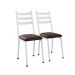 Conjunto com 2 Cadeiras New Revestimento Sintético Imbuia e Branco