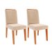 Conjunto com 2 Cadeiras Nicole Suede Nude e Cinamomo