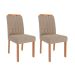Conjunto com 2 Cadeiras Paola Wood Linho Bege e Madeira