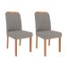 Conjunto com 2 Cadeiras Paola Wood Linho Grafite e Madeira