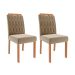 Conjunto com 2 Cadeiras Paola Wood Suede Joli e Madeira