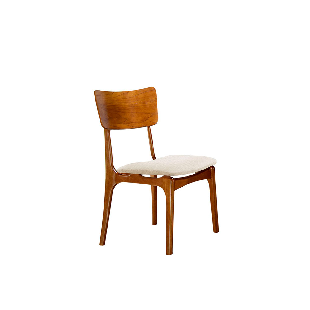 Conjunto com 2 Cadeiras Parma Gold Linho Bege e Imbuia Natural