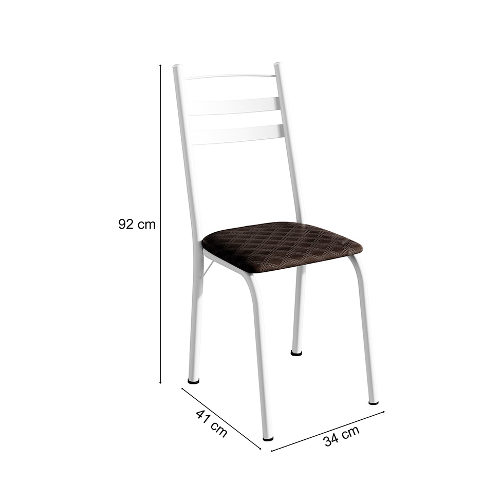 Conjunto com 2 Cadeiras Peters Revestimento Sintético Cacau e Branco