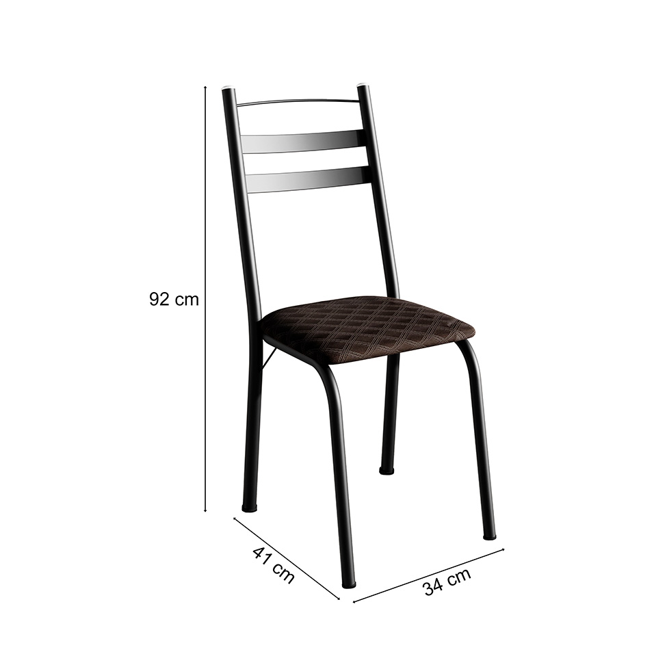 Conjunto com 2 Cadeiras Peters Revestimento Sintético Cacau e Preto