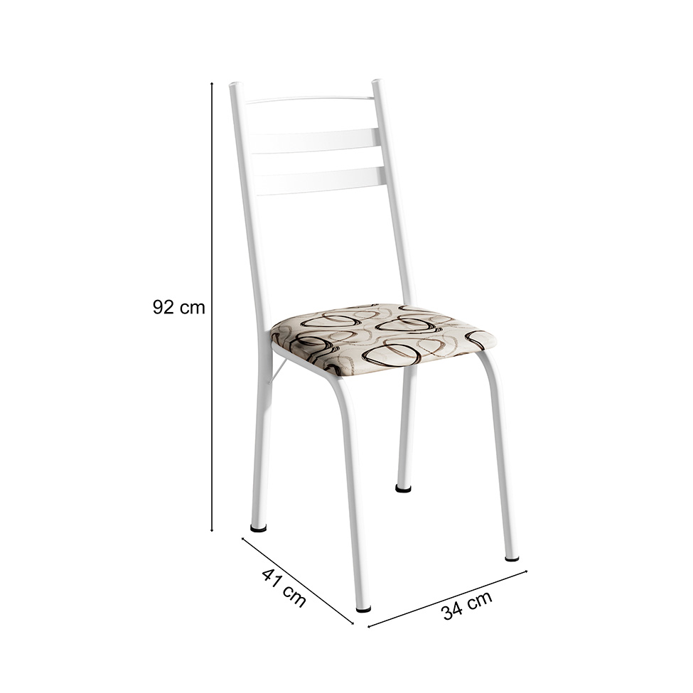 Conjunto com 2 Cadeiras Peters Revestimento Sintético Cedro e Branco